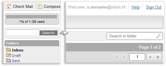 New version of Inbox Mail – major changes in main pages design