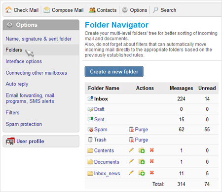 Inbox Mail: a new design for the letters’ editing pages, mail settings and attached documents