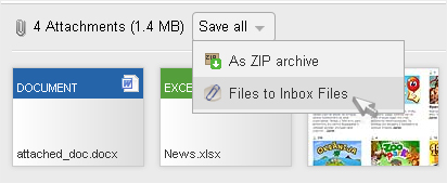 Saving mail attachments to Inbox Files