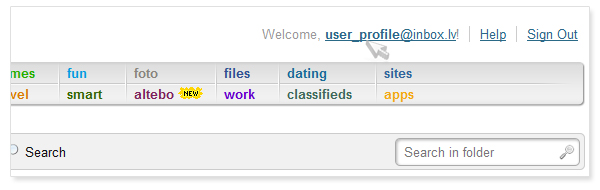 “User profile” – central storage of the user’s data