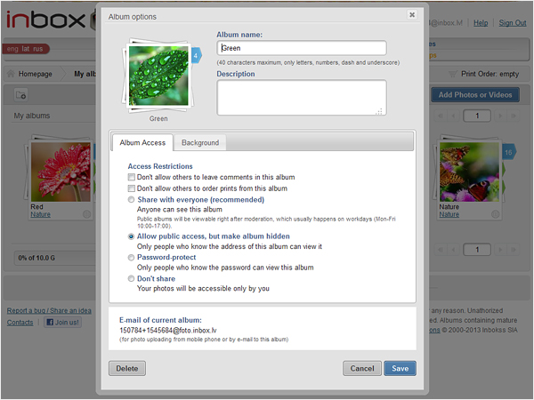 Inbox Foto: introducing new design for “My Albums” section
