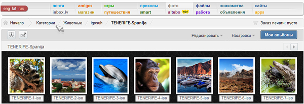 Inbox Foto: новый дизайн раздела «Мои альбомы»