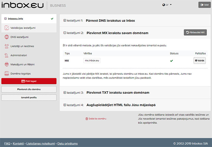 Inbox.eu new design for administrators!
